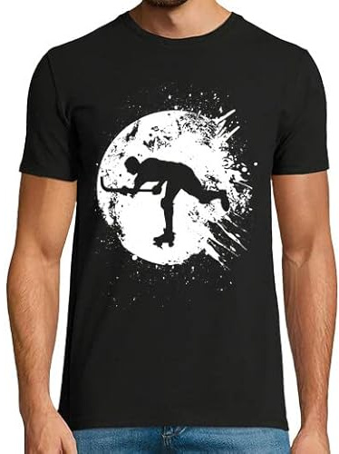 latostadora Camiseta Manga Corta Hockey Patines Luna para Hombre - Negro M - Ref. 2505127-P