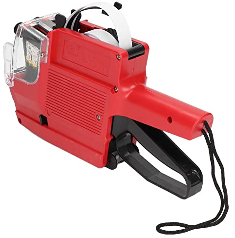 Garosa Pistola Etichettatrice Prezzi MX-6600, 10 Cifre Doppia Linea, Rosso, ABS, 16x23mm, con Rullo Inchiostrato