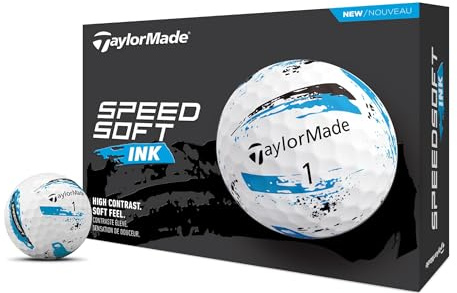 TaylorMade Golf SpeedSoft Ink Golf Balls Blue One Dozen