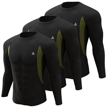 CL convallaria Camiseta interior térmica de manga larga para hombre, forro polar funcional, ropa interior térmica, pack de 2/3 unidades, M