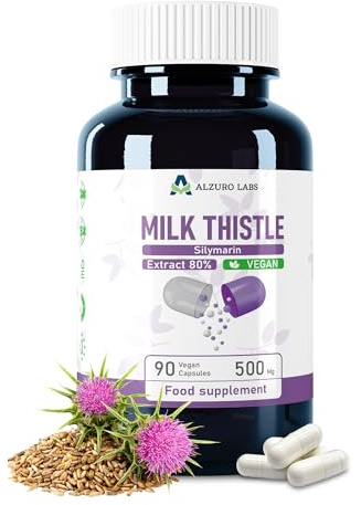 Alzuro Labs Milk Thistle | 6000mg | 15:1 Extract (500 mg) | 90 Veg Capsules | GMP & Testad av Oberoende Laboratorium