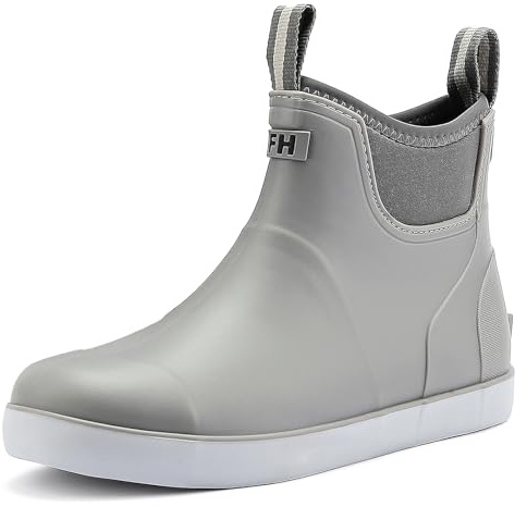Jesindr Wellies Men Rubber Wellington Boots Mens, Waterproof Ankle Wellies Non-Slip Rain Boots for Fishing Walk Mud Garden Shoes Easier On and Off