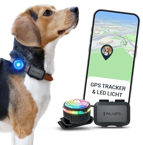 PAJ GPS Localizador Perros 4G + Luz LED, 3 Meses Suscripción Premium, Negro