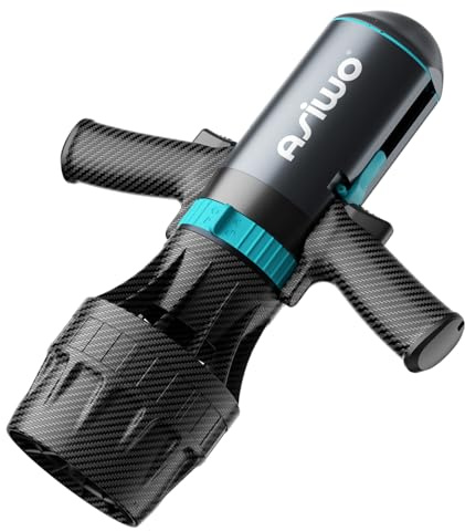 Asiwo U1 Scooter Subacqueo per Adulti e Bambini, 1100W Sea Scooter con 3 Velocità e Doppia Modalità, fino a 3 m/s, autonomia 80 minuti, profondità 50 m, ideale per Immersioni, Snorkeling, Nuoto e SUP