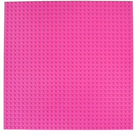Premium 25x25cm Pink Stackable Base Plate - Compatible with LEGO Blocks, Compatible with LEGO Base Plates, Compatible with Classic LEGO Sets