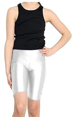 R&N FASHIONS – Children's Nylon Cycling Shorts | Super Stretchy, Above Knee, Durable Activewear for Dance, Gym, Running