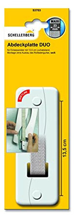 10er-Set Schellenberg 53703 Abdeckplatte Duo für Unterputz-Gurtwickler System Maxi: Rolladengurte bis 23 mm Breite, Lochabstand 135 mm, einfache Montage ohne Ausbau des Rolladen-Gurtbandes