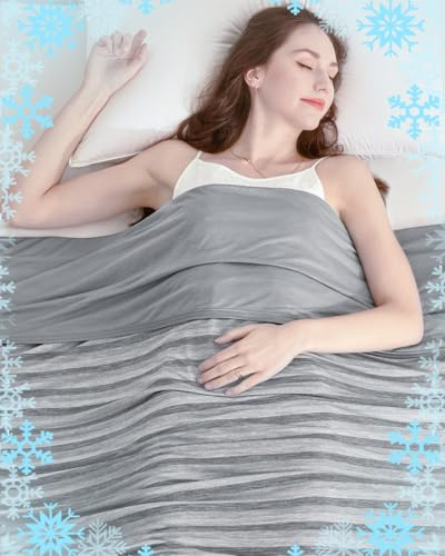 Ailemei Direct Cooling Throw Blanket for Hot Sleepers,Double Sided Cold Effect, Lightweight Breathable Summer Bed Blanket for Couch, Transfer Heat to Keep Body Cool Night Sweats,50x70