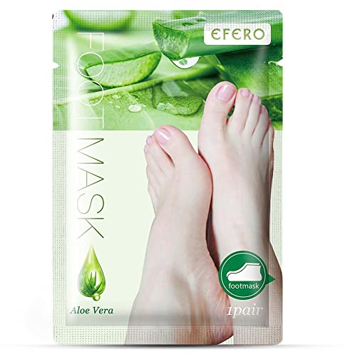 XUEJIAN 1 Paar Aloe Vera Fußmaske Socken Peeling für Fußmaske Scrub Peeling Socken für Pediküre Anti Riss Ferse Entfernen Haut Fußpflaster Entferner Kallus Abgestorbene Haut Schwielen Nagelhaut