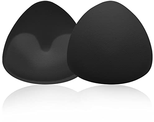WLLHYF 1 Pairs Triangle Bra Pads Inserts, Breathable Bra Inserts Skin Color Removable Breast Padding Soft and Comfortable Breast Enhancers Bra Pads for Women Girls Bra Any Cup Cover Black