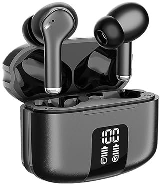 Wireless Earbuds, Bluetooth 5.3 Headphones with Bass True Wireless, In Ear HiFi Stereo, ENC Noise Cancelling Mic, IPX5 Waterproof, LED Display 42H, Touch Control
