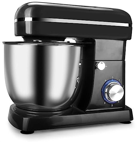 Robot De Cocina Robot Batidora Amasadora Repostería Capacidad De 5 Litros Con 6 Velocidades Y Función De Pulso Incluye Batidor, Gancho Para Masa Y Batidor Para Pasteles, Batters, Pan, Postres 1500W (
