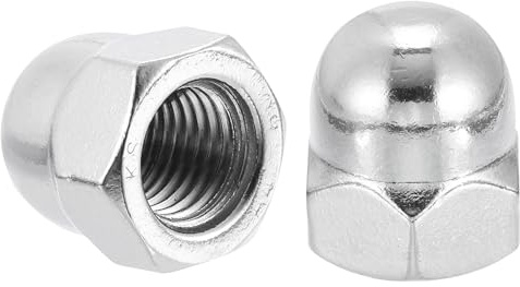 sourcing map M20x2.5 Acorn Cap Nuts, 2Pcs 316 Stainless Steel Dome Cap Head Acorn Nut Hardware Nuts for Bolt Cover, Silvery