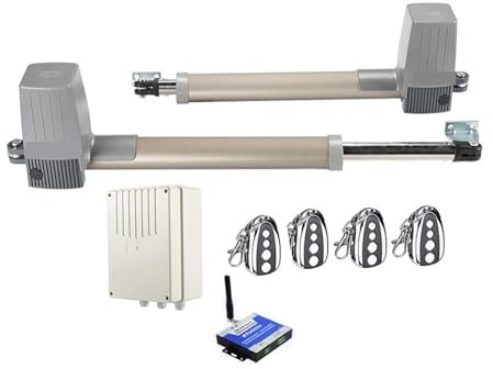 HEALBYBLE Actionneur de Porte Solaire à Double Bras, 300KG, 2.5 mètres, opérateur Automatique de Porte battante, ouvre-Porte électrique 24vdc,ConçU pour Un Service Durable(Kit10 3G Version)