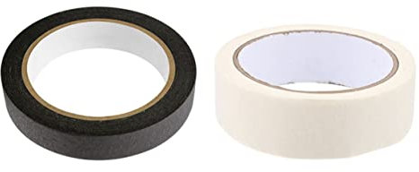 NUOBESTY Masking Tape Set 2 Pcs 25mm x 20m Adhesive Tapes for Painting Decor Non-residue Easy Removal for Walls