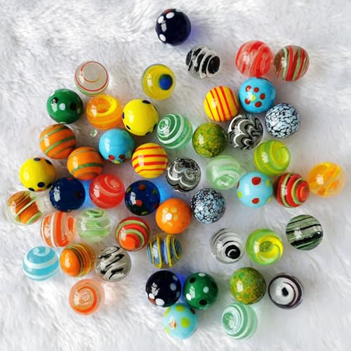 Tokaneit 30 Pezzi Biglie Colorate in Vetro, Artigianato Tradizionale, Biglie di Vetro Colorate con Occhi di Gatto 16 mm, Per Sport All'aperto, Decorazione di Acquari e Vasi da Fiori