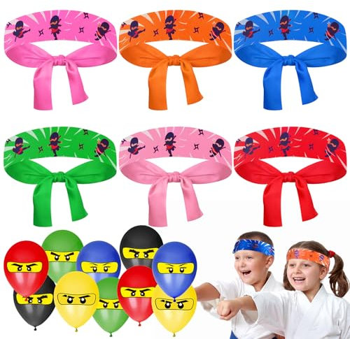 Ninja, 12 pezzi cerchietto, decorazione compleanno bambini, karate