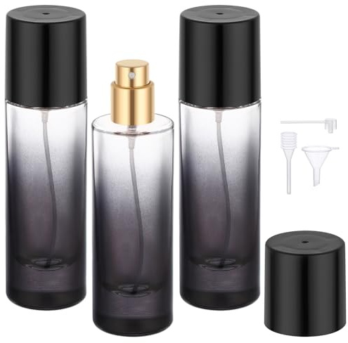 Segbeauty Parfümzerstäuber Glas, 3 Stück 30ml Parfüm Abfüller, Nachfüllbar und Tragbare, Perfume Atomizer für Unterwegs, Handtasche, Ferien, Reise Must Have (Schwarz)