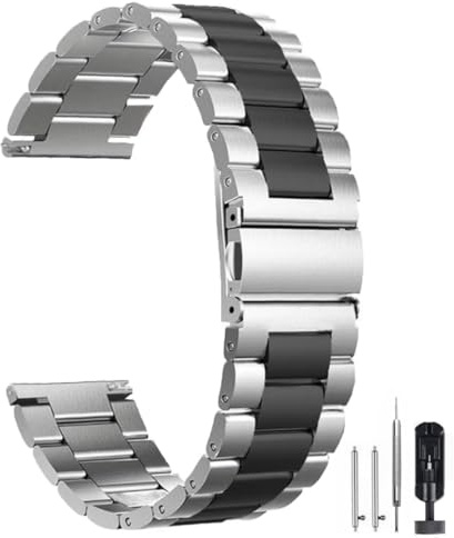 HEYOZURY Cinturini per Orologio in Metallo in Acciaio Inossidabile Chiusura a Sgancio Rapido 16mm 18mm 20mm 22mm 24mm Cinturino di Ricambio Spazzolato per Orologi e Smartwatch da Donna