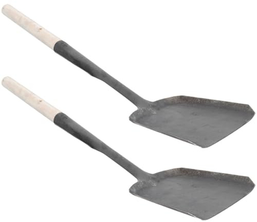 Luxshiny 2 Pezzi Pala per Cenere Manico in Legno, Paletta per Carbone da Stufa Leggera e Compatta, Attrezzo per Caminetto Casa e Cucina, Ergonomica e Facile da Usare