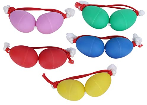 Qqmora Uova di Maracas, Strumenti a Percussione Professionali Colorati per L'apprendimento della Musica, 5 Pezzi di Agitatori per Uova in Plastica ABS per Bambini e Adulti