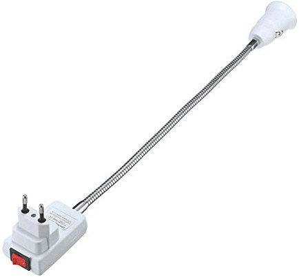 Spina di UE E27 Adattatore Presa con Interruttore On/Off Flessibile Estensione Lampada Holder Converter 40 cm