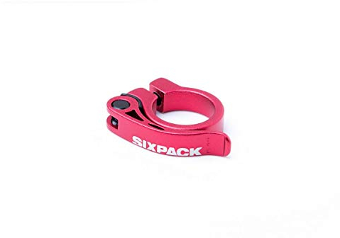 Sixpack Menace Fahrrad Sattelklemme mit Schnellspanner 31.8mm / 34.9mm rot: Größe: 34.9mm