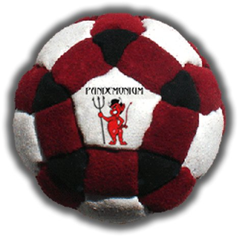 Pandemonium Footbag Avalanche 62 Paneele Hacky Sack Pro Bag Pellets & Eisen Gewicht 60 g
