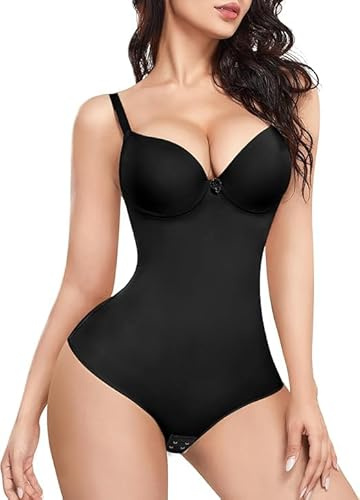 KUMAYES Donna Body Shaper Contenitivo Snellente Dimagrante Corsetto Modellante Intimo Contenitivo Shaping Aperto Busto Shapewear (Nero, L)