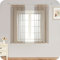 MRTREES Gardinen mit Kräuselband Stores Gardinen Beige kurz transparent 160X140cm (HXB) Schlaufenschals 2er Set Vorhänge in Leinenoptik für Wohnzimmer Schlafzimmer Mädchen Jugend Curtains