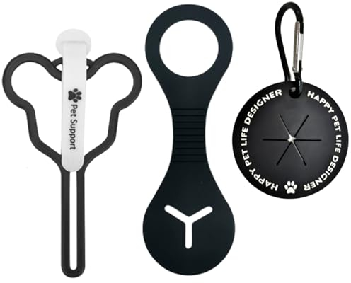 Duuclume 3 Pcs Hund Poop Bag Halter, Abfall Tasche Halter mit Karabiner-Clip, Hände frei Poop Bag Carrier für Leine, Kaninchen Müllsack Halter für Walking Running Bicycle Accessory(Schwarz)