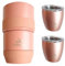 Behrenland Weinkühler mit zwei Weinbechern | Wine Tumbler aus Edelstahl in rosa - Flaschenkühler für Wein, Sekt & Champagner größenverstellbar - Geschenk Ostern Ferien Urlaub Picknick Wine chiller