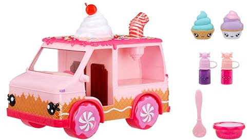 Yummiland Lipgloss Truck - Brillo de Labios Infantil Incluye 2 Num Noms, 2 Kits para Brillo de Labios Con Sabores de Chocolate y Tarta de Cumpleaños, Apto para Niños de +4 Años