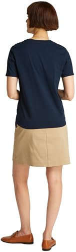 Tommy Hilfiger Damen REG Contrast Flag SS Tee WW0WW45522, Blue (Dark Night Navy), 3XL