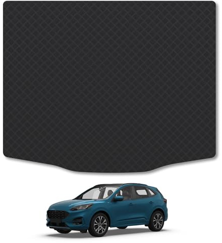 Rubber Boot Liner Compatible with Ford Kuga (2019+) Tailored Fit Heavy-Duty Premium 3mm Rubber Protector Boot Mat, Anti-Slip, Durable and Waterproof Custom Fit Dog Friendly Car Mat Co