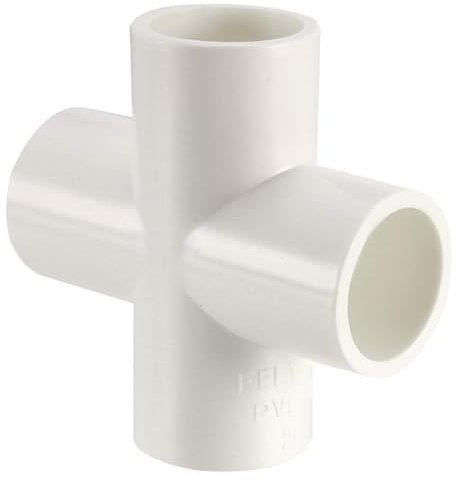 TOP-VIGOR 1Pcs 20mm Cross 4 Way PVC Pipe Fittings, Tee Corner Elbow Fittings Water Tubing Cross Joint Connectors Adapters for DIY Shelf Garden Greenhouse Connection Tent