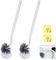 FORYNXHWIN Confezione da 2 scopini per WC – manico lungo con design curvo, set di spazzole in plastica con setole forti per una pulizia profonda, efficace pulizia per WC (bianco)