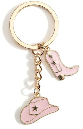 Porte-Clés Rose Chapeau De Cowboy Et Bottes, Bijou De Sac Créatif Pour Femme, Maman, Amies Et Collègues, Cadeaux D'anniversaire Et D'amitié Uniques, Accessoire Tendance (C-Rose)