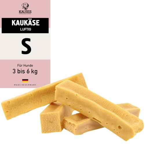 Kauies Formaggio da masticare arioso – 100% naturale per cani in latte vaccino, ricco di proteine, senza lattosio, senza glutine, ideale per cuccioli e anziani, realizzato a mano in Germania, taglia S