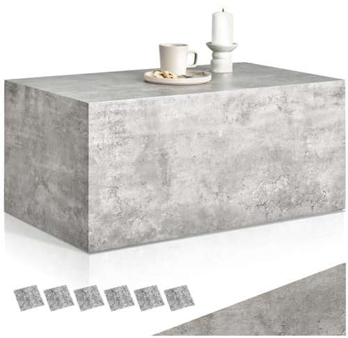 tectake® Couchtisch in Beton Optik, Beistelltisch, moderner Wohnzimmertisch, Sofatisch, Tisch Wohnzimmer, Deko Wohnzimmer, Couch Tisch, Schlafzimmer Nachttisch - Beton Optik, 90 x 50 x 40 cm