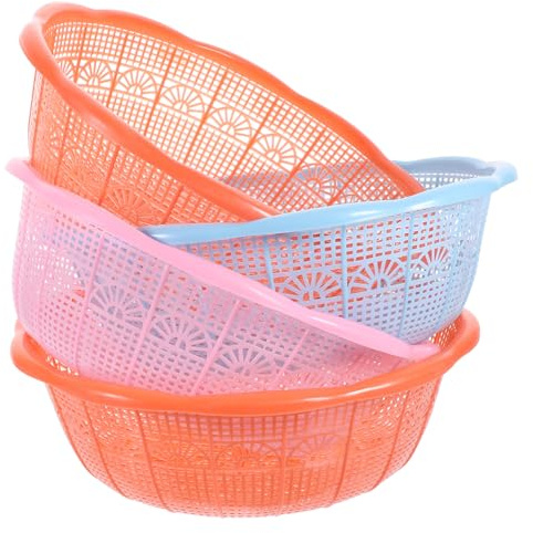 Toyvian Juego De Cuencos Para Lavar Arroz y Frutas 4 Piezas Plástico Resistente Multifuncional Para Cocina Uso Doméstico Colador y Lavabo Para Verduras