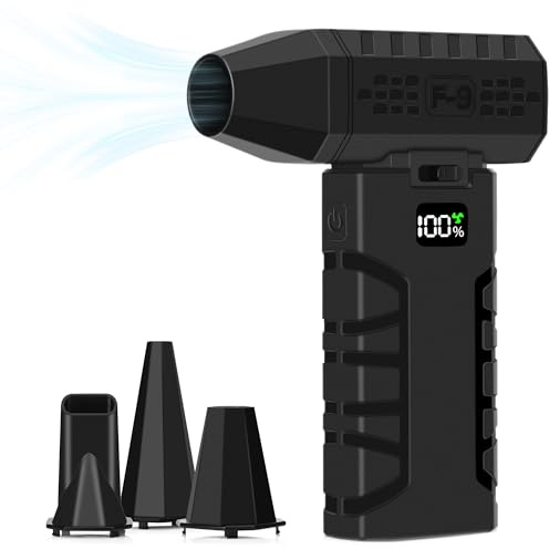 Kaaeiccr Compressed Air Duster, Up to 130000 RPM Cordless Electric Air Duster for Computer, Keyboard, Car & Home Cleaning, Adjustable Airflow Mini Blower, Outdoor Portable