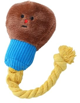 yanwuwa Ampoule en peluche pour chien, jouet couineur et résistant à la mastication, corde en coton pour chiots, aide à la dentition amusante, compagnon de divertissement pour chien, corde en coton