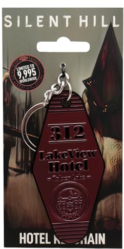 FaNaTtik Silent Hill 2 Lakeview Hotel Rum 312 Nyckelring – Begränsad utgåva Röd Emaljerad Metalletikett med ”Väntar på dig” Meddelande – Individuellt Numrerad Samlarartikel