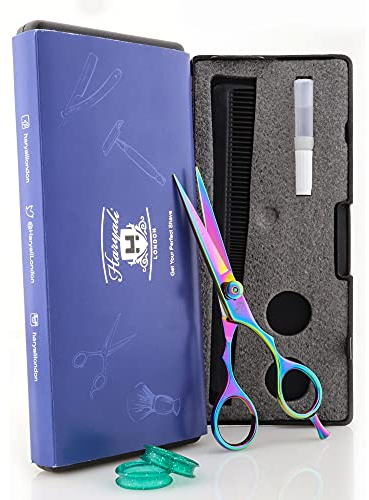 Haryali London Forbici professionali da parrucchiere e barbiere, 14 cm, con bordi affilati, in scatola nera