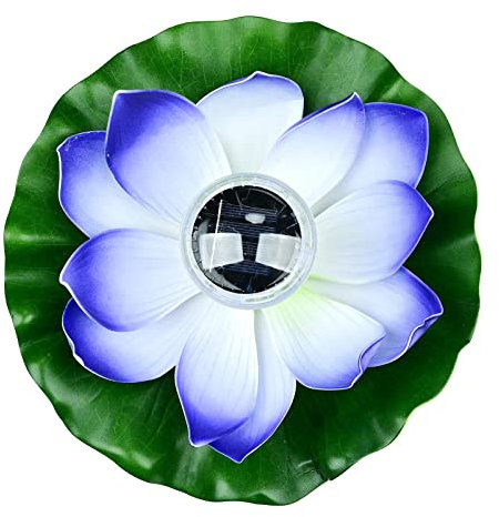 Lychee Luci Galleggianti Solari Esterno, RGB Lotus Flower Wishing Pond Light,IP65 LED Floating Light Impermeabile per Esterne, Giardino, Piscina, Stagno (Viola)