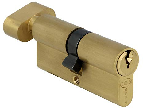 AMIG - Cilindro Serratura di Sicurezza per Porte in Legno - Misura 70 (35-35) mm - 5 Pini - Antiforo - Leva di 15 mm - Include 3 Chiavi in Ottone - Finitura Opaca