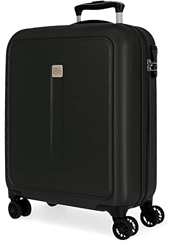 Roll Road Camboya Kabinentrolley, Schwarz, 40 x 55 x 20 cm, Hartplastik, seitlicher Kombinationsverschluss, 37 l, 2,78 kg, 4 Räder, Handgepäck