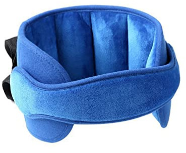1 poggiatesta per bambino, cintura di aiuto per dormire, poggiatesta regolabile per seggiolino di sicurezza per bambini, cuscino di sicurezza morbido e confortevole per bambino adulto blu
