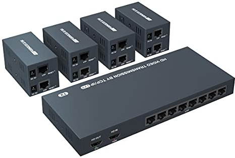 492ft HDMI Splitter Extender 1x8 Video Over CAT5 CAT6 CAT7 Ethernet Cable